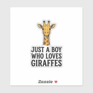 Sticker Juste un garçon qui aime les girafes T-shirt giraf