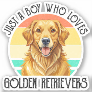 Sticker Juste un garçon qui aime les Golden Retrievers