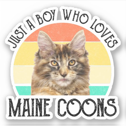 Sticker Juste Un Garçon Qui Aime Les Maine Coons (Devant)