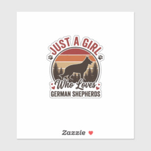 Sticker Juste Une Fille Berger Allemand Amoureux De Chien