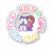 Sticker Juste une fille et son chien (Devant)