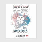 Sticker Juste une fille qui aime Axolotls (Feuille)