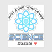 Sticker Juste Une Fille Qui Aime La Science (Feuille)