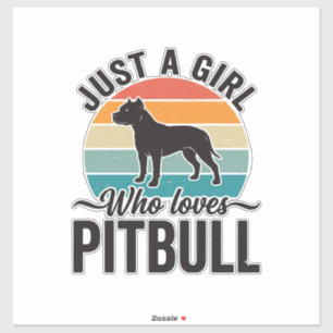 Sticker Juste une fille qui aime le design de chien vintag