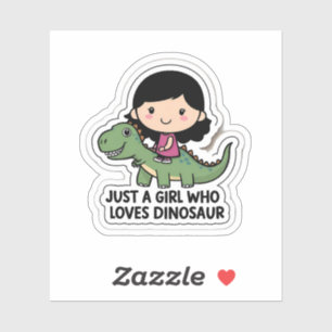 Sticker Juste une fille qui aime le dinosaure
