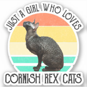 Sticker Juste une fille qui aime les chats Cornish Rex