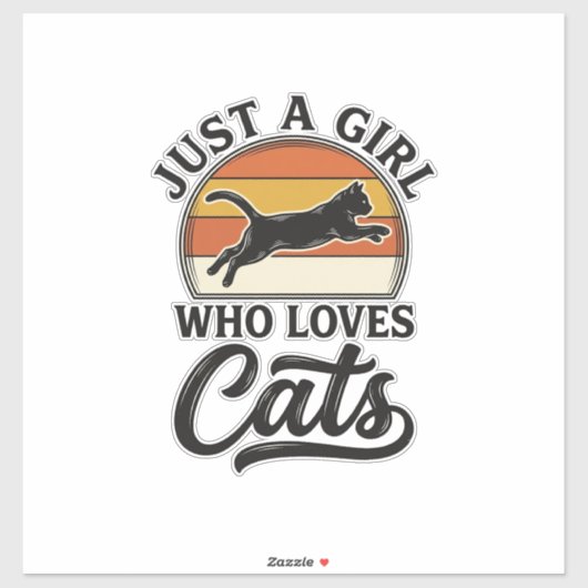 Sticker Juste une fille qui aime les chats Design de chat (Feuille)