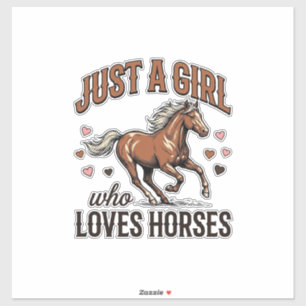 Sticker Juste une fille qui aime les chevaux Vintage Horse