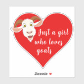 Sticker Juste Une Fille Qui Aime Les Chèvres Mignonne Coeu (Feuille)