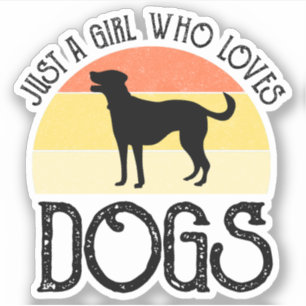 Sticker Juste une fille qui aime les chiens