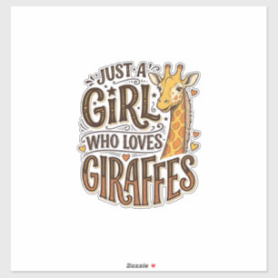 Sticker Juste une fille qui aime les girafes T-Shirt vinta