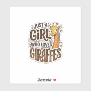 Sticker Juste une fille qui aime les girafes T-Shirt vinta