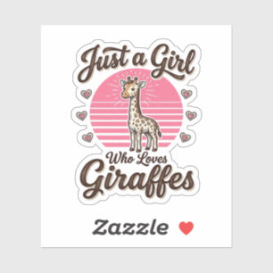 Sticker Juste une fille qui aime les girafes vintage shirt