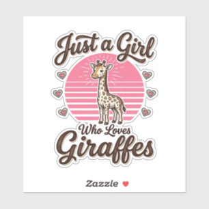 Sticker Juste une fille qui aime les girafes vintage shirt