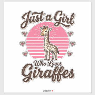 Sticker Juste une fille qui aime les girafes vintage shirt