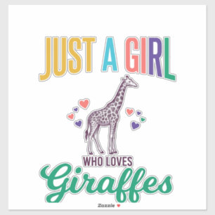 Sticker Juste une fille qui aime les girafes vintage vecte