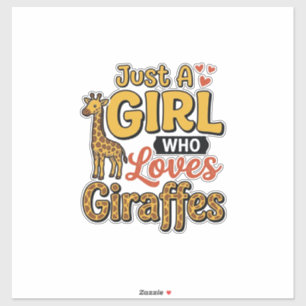 Sticker Juste Une Fille Qui Aime Les Girafes Vintage Vecto