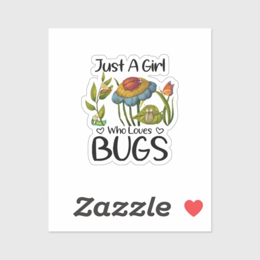 Sticker Juste une fille qui aime les insectes (Feuille)