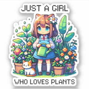 Sticker Juste une fille qui aime les Plantes