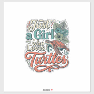 Sticker Juste une fille qui aime les tortues modèle de t-s