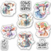 Sticker Juste une fille qui aime les vaches (Devant)