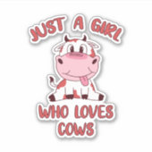 Sticker Juste Une Fille Qui Aime Les Vaches (Devant)