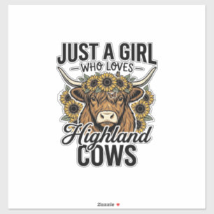 Sticker Juste une fille qui aime les vaches des Highlands