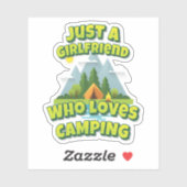 Sticker Juste Une Petite Amie Qui Aime Le Camping (Feuille)