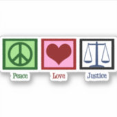 Sticker Justice de l'amour pour la paix (Devant)