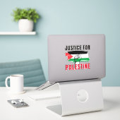 STICKER JUSTICE POUR PALESTINE (Ordinateur portable sur le bureau)