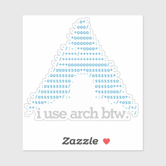 Sticker "j'utilise arch btw." Découpe transparente de 4 po (Feuille)