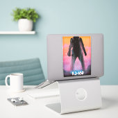 Sticker K2-18b exoplanète art spatial (Ordinateur portable sur le bureau)