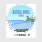 Sticker Kailua Kona Big Island Hawaii Vintage (Feuille)
