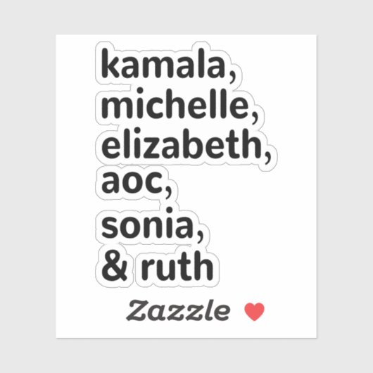 Sticker Kamala, AOC, RBG, Ruth Bader Michelle Obama (Feuille)