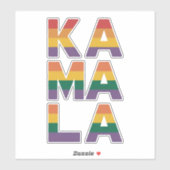 Sticker Kamala Harris 2024 Gay pride du drapeau arc-en-cie (Feuille)
