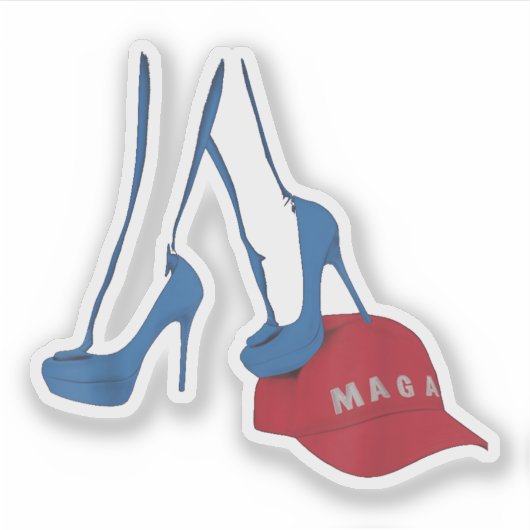 Sticker Kamala Harris 2024 : Un pas sur le Casquette MAGA (Devant)