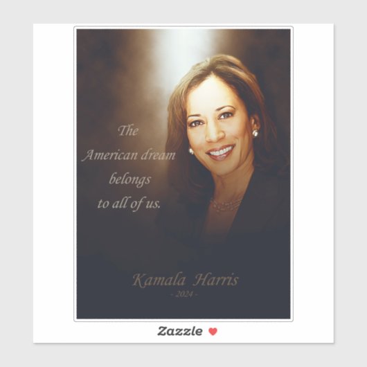 Sticker Kamala Harris. American Dream appartient à nous to (Feuille)