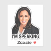 Sticker Kamala Harris Débat Je parle (Feuille)