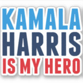 Sticker Kamala Harris est mon héros (Devant)