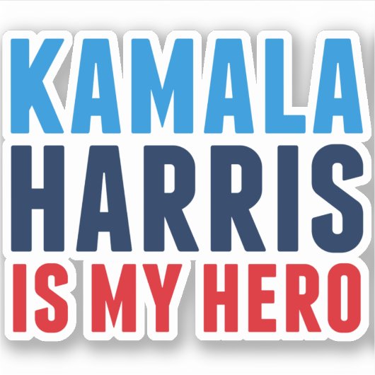Sticker Kamala Harris est mon héros (Devant)