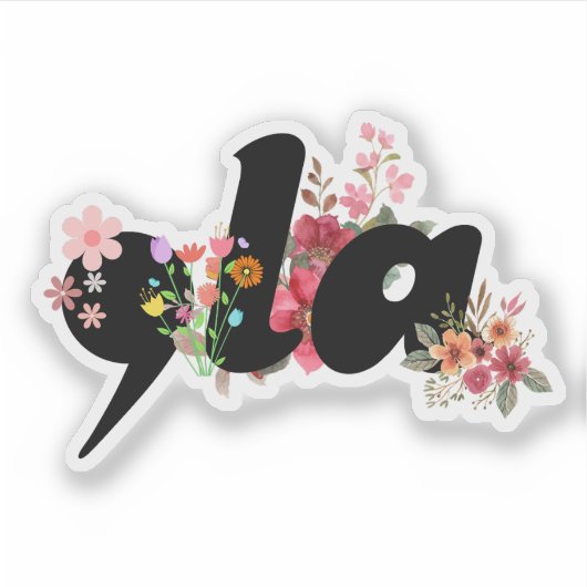 Sticker Kamala Harris Flowers - Comma la Floral tendance (Devant)