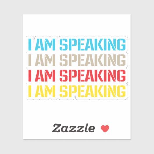 Sticker Kamala Harris Je parle (Feuille)