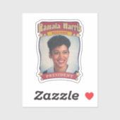 Sticker Kamala Harris Madame Président Retro Card (Feuille)