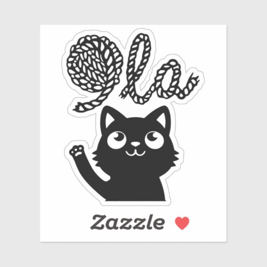 Sticker Kamala Harris Président 2024 Comma La Cat et Yarn (Feuille)