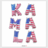 Sticker Kamala Harris Supporter États-Unis Drapeau Alphabe (Feuille)