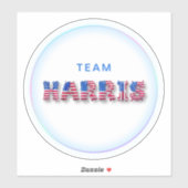 Sticker Kamala Harris TEAM HARRIS Drapeau américain Alphab (Feuille)