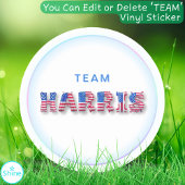 Sticker Kamala Harris TEAM HARRIS Drapeau américain Alphab
