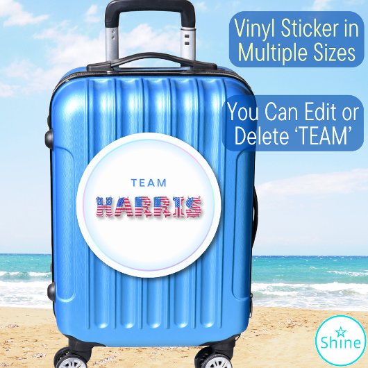 Sticker Kamala Harris TEAM HARRIS Drapeau américain Alphab