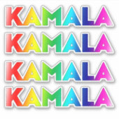 Sticker kamala rainbow gradient typographie lgbt pride (Devant)