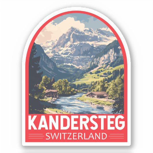 Sticker Kandersteg Suisse Travel Art Emblem (Devant)